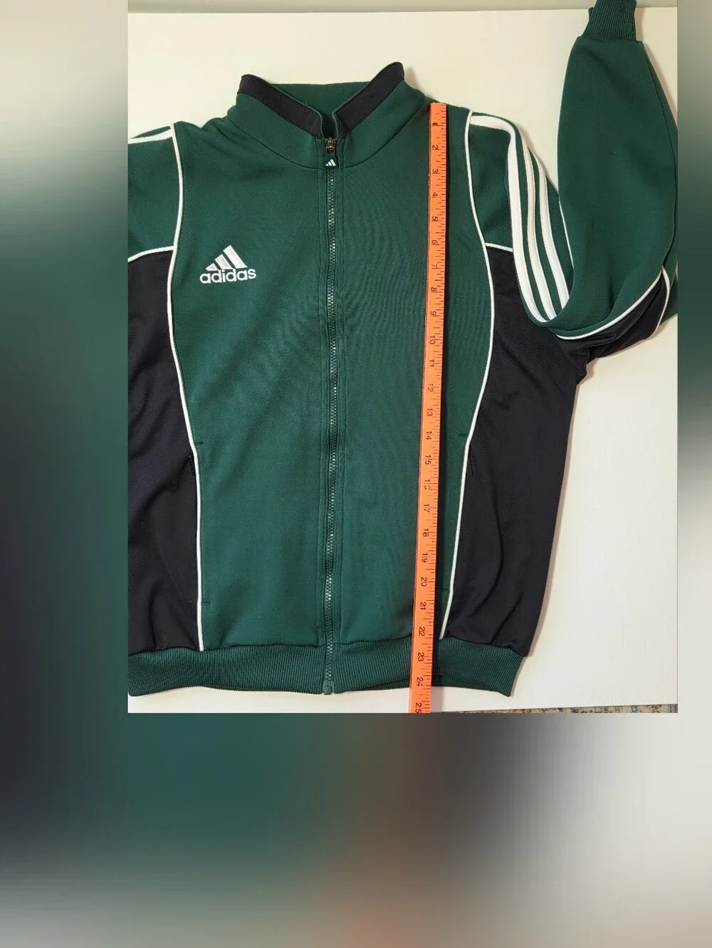 Adidas Vintage Track Jacket Mens L Green Navy 3 Stripe Colorblock Y2K Retro